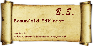 Braunfeld Sándor névjegykártya